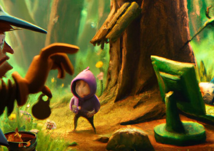 ein Bild von zwei Zeichentrickfiguren in einem Wald als Customer-Engagement