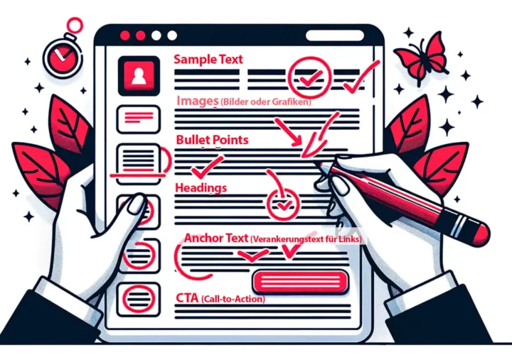 Eine Hand hält ein Tablet mit einer Checkliste darauf.