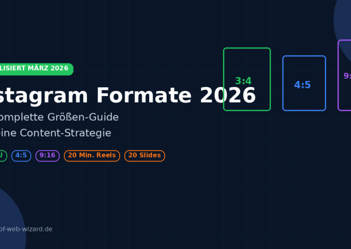 Instagram Formate 2026 - Der komplette Größen-Guide für Feed, Reels, Stories und Karussells